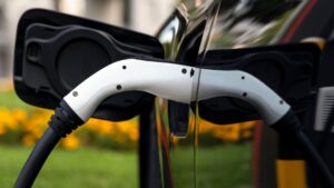 EV charger plugged into electric vehicle