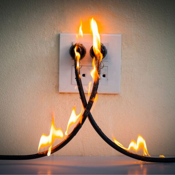 electrical outlet on fire