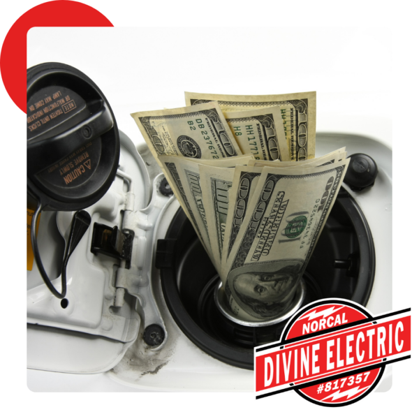 money stuffed in car gas tank