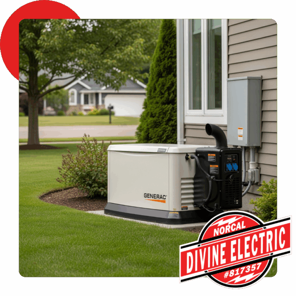 Generac generator outside a house