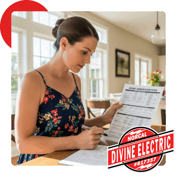 woman looking through generator sizes