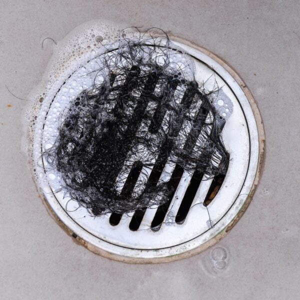 hair clogged in drain
