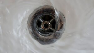 water going down drain