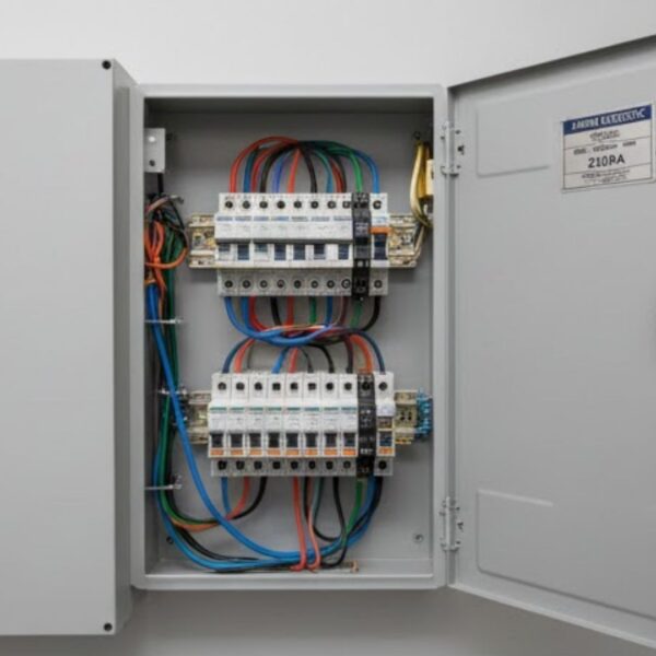 Updated EV charger electrical panel.