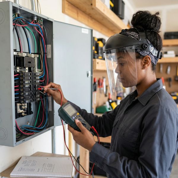electrician and electrical panel