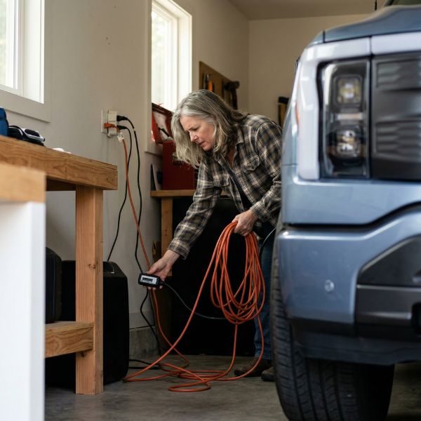 woman in garage